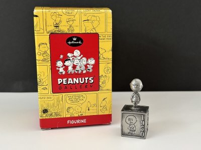 画像1: HALLMARK チャーリーブラウン 箱付き PEANUTS GALLERY 2000年 pewter フィギュア オールド USA ヴィンテージ スヌーピー