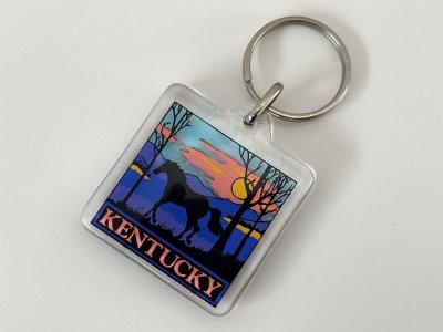 画像1: ヴィンテージ souvenir KENTUCKY ケンタッキー スーベニア キーホルダー USA 