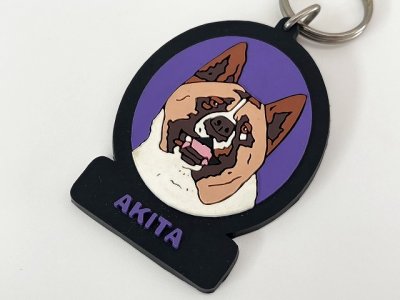 画像2: ヴィンテージ ドッグ 犬 秋田犬 キーホルダー USA 