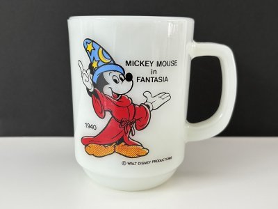 画像1: ファイヤーキング ミッキーマウス ファンタジア ディズニー ペプシ・コレクターシリーズ PEPSI 9オンスマグ Fire-king ヴィンテージ