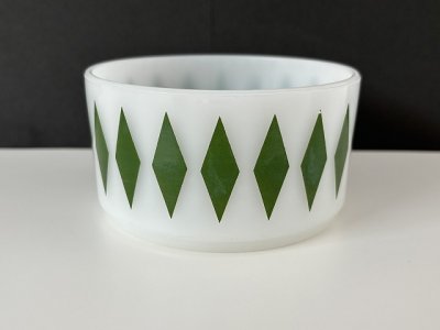 画像3: ファイヤーキング ダイヤ 緑 ボウル Fire-king ヴィンテージ USA