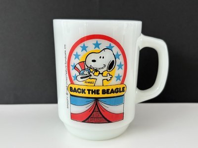 画像1: ファイヤーキング マグカップ スヌーピー マグ プレジデント NO.1 PEANUTS 大統領選 Fire-king SNOOPY USA ヴィンテージ