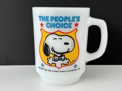 画像1: 藤井風さん 愛用モデル ファイヤーキング マグカップ スヌーピー マグ プレジデント NO.4 PEANUTS 大統領選 Fire-king SNOOPY USA ヴィンテージ