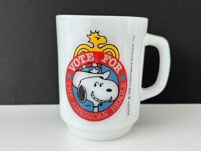 画像1: ファイヤーキング マグカップ スヌーピー マグ プレジデント NO.2 PEANUTS 大統領選 Fire-king SNOOPY USA ヴィンテージ
