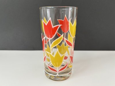 画像1: ヴィンテージ グラス タンブラー チューリップ USA