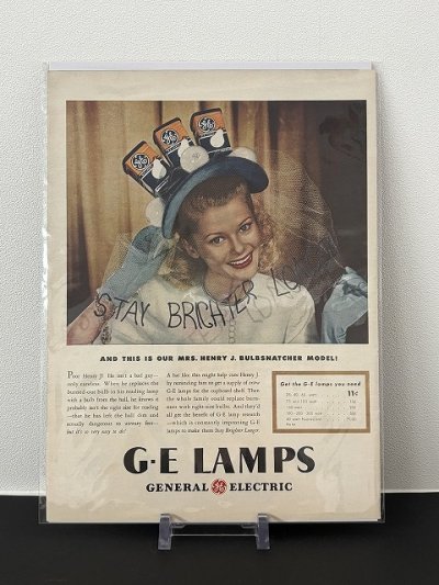 画像1: GE ゼネラルエレクトリック ビンテージ LIFE誌 1946年 アート ビンテージ広告 切り取り アドバタイジング ポスター