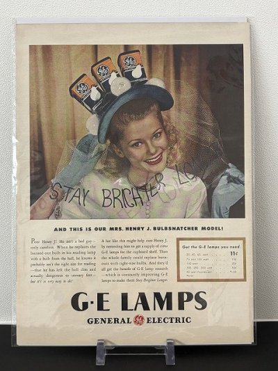 画像2: GE ゼネラルエレクトリック ビンテージ LIFE誌 1946年 アート ビンテージ広告 切り取り アドバタイジング ポスター