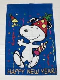 スヌーピー ウッドストック BIG FLAG フラッグ HAPPY NEW YEAR SNOOPY PEANUTS USA