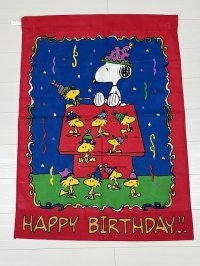 スヌーピー ウッドストック BIG FLAG フラッグ ハッピーバースデー SNOOPY PEANUTS USA