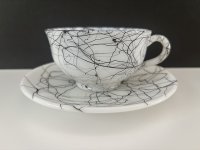 ヘーゼルアトラス ミッドナイトマジック C&S カップ&ソーサー HazelAtlas 1940's 1950's