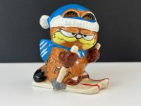 USA ヴィンテージ ENESCO ガーフィールド 置物 Garfield 1980s スキー
