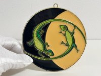 ステンドグラス風 ウォールデコ サンキャッチャー トカゲ 壁掛け飾り USA オールド ヴィンテージ vintage