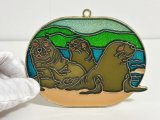ステンドグラス風 ウォールデコ サンキャッチャー 海の生き物 壁掛け飾り USA オールド ヴィンテージ vintage