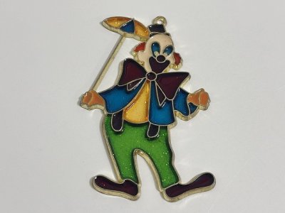 画像2: ステンドグラス風 ウォールデコ サンキャッチャー ピエロ 壁掛け飾り USA オールド ヴィンテージ vintage