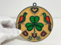 ステンドグラス風 ウォールデコ サンキャッチャー  壁掛け飾り USA オールド ヴィンテージ vintage