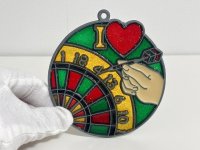 ステンドグラス風 ウォールデコ サンキャッチャー ダーツ 壁掛け飾り USA オールド ヴィンテージ vintage