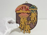 ステンドグラス風 ウォールデコ サンキャッチャー クラゲ 壁掛け飾り USA オールド ヴィンテージ vintage