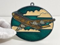 ステンドグラス風 ウォールデコ サンキャッチャー 飛行機 壁掛け飾り USA オールド ヴィンテージ vintage