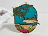 ステンドグラス風 ウォールデコ 海の生き物 サンキャッチャー 壁掛け飾り USA オールド ヴィンテージ vintage