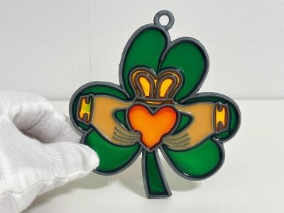 画像1: ステンドグラス風 ウォールデコ サンキャッチャー クラダリング IRISH 壁掛け飾り USA オールド ヴィンテージ vintage