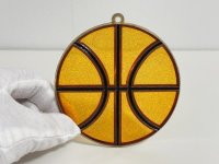 ステンドグラス風 ウォールデコ サンキャッチャー バスケットボール 壁掛け飾り USA オールド ヴィンテージ vintage