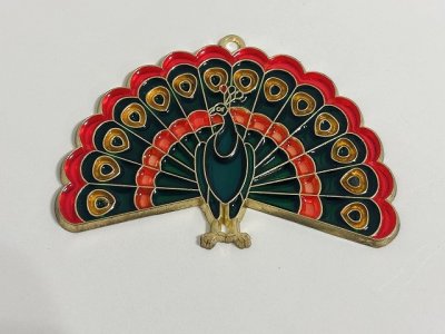 画像2: ステンドグラス風 ウォールデコ サンキャッチャー くじゃく 壁掛け飾り USA オールド ヴィンテージ vintage