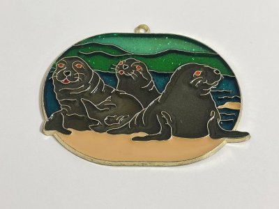 画像2: ステンドグラス風 ウォールデコ サンキャッチャー 海の生き物 壁掛け飾り USA オールド ヴィンテージ vintage