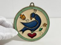 ステンドグラス風 ウォールデコ サンキャッチャー 鳥 壁掛け飾り USA オールド ヴィンテージ vintage