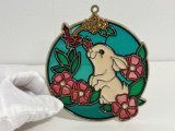 ステンドグラス風 ウォールデコ サンキャッチャー うさぎ 鳥 壁掛け飾り USA オールド ヴィンテージ vintage