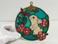 ステンドグラス風 ウォールデコ サンキャッチャー うさぎ 鳥 壁掛け飾り USA オールド ヴィンテージ vintage