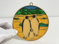 ステンドグラス風 ウォールデコ サンキャッチャー ペンギン 壁掛け飾り USA オールド ヴィンテージ vintage