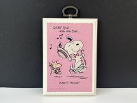 ヴィンテージ  スヌーピー ウッドストック 1980's HALLMARK WALL PLAQUE 壁掛け 飾り SNOOPY PEANUTS MADE IN USA