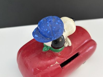 画像5: アウトレット 1970's Determined社製 ヴィンテージ スヌーピー 車 レッドカー 貯金箱 vintage USA SNOOPY BANK