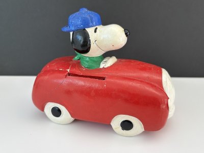 画像4: アウトレット 1970's Determined社製 ヴィンテージ スヌーピー 車 レッドカー 貯金箱 vintage USA SNOOPY BANK
