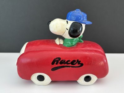 画像1: アウトレット 1970's Determined社製 ヴィンテージ スヌーピー 車 レッドカー 貯金箱 vintage USA SNOOPY BANK
