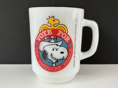 画像1: ファイヤーキング マグカップ スヌーピー マグ プレジデント NO.2 PEANUTS 大統領選 Fire-king SNOOPY USA ヴィンテージ