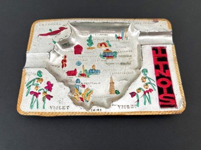 画像1: USA ヴィンテージ スーベニア アッシュトレイ イリノイ州 Illimois 灰皿  vintage souvenir ashtray