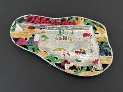 画像1: USA ヴィンテージ スーベニア アッシュトレイ オクラホマ州 Oklahoma 灰皿  vintage souvenir ashtray