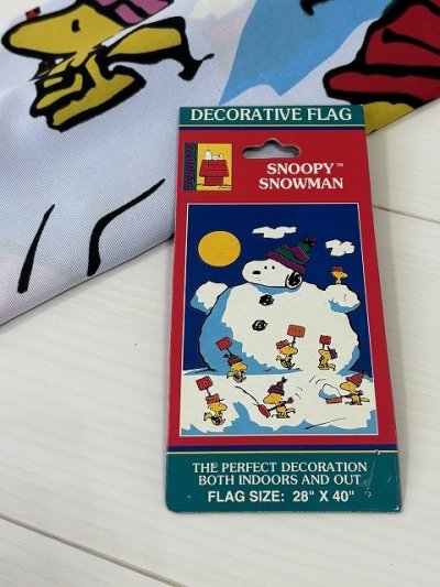 画像4: 未使用 タグ付き スヌーピー ウッドストック BIG FLAG フラッグ SNOOPY PEANUTS USA