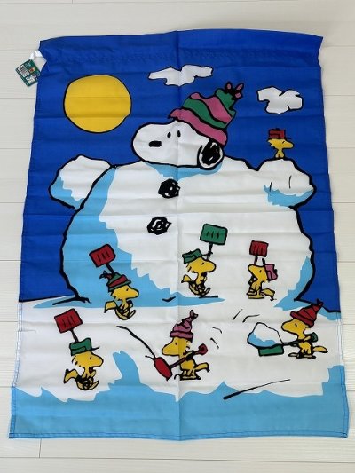 画像1: 未使用 タグ付き スヌーピー ウッドストック BIG FLAG フラッグ SNOOPY PEANUTS USA