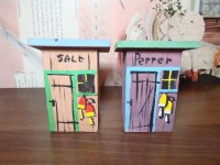 ビンテージ ソルト&ペッパー セット ウッド木製 アンティーク 調味料入れ(vintage antique S&P set)