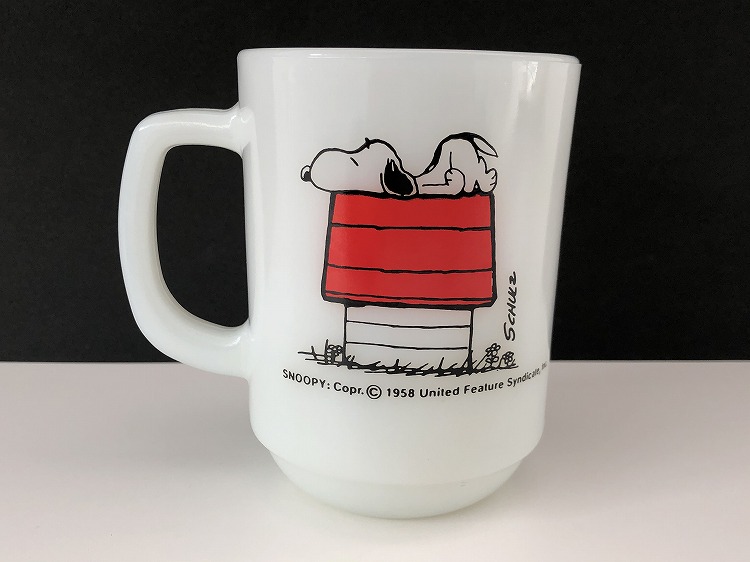 ファイヤーキング スヌーピー モーニングアレルギー マグカップ Usa ヴィンテージ Fire King Snoopy Peanuts