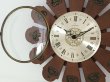 画像5: ヴィンテージ ハミルトン HAMILTON サンバーストクロック ウォールクロック ウッド WOOD ユリの紋章 壁掛け時計 ミッドセンチュリー MADE IN GERMANY (5)