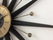 画像8: サイズ大!! ビンテージ 1950's WELBY製 サンバースト クロック ウォールクロック 壁掛け時計 ミッドセンチュリー アンティーク  (8)