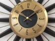 画像6: サイズ大!! ビンテージ 1950's WELBY製 サンバースト クロック ウォールクロック 壁掛け時計 ミッドセンチュリー アンティーク  (6)