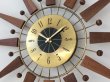 画像4: General time corp ヴィンテージ サンバースト ウォールクロック ウッド 壁掛け時計 1960's 1970's アンティーク (4)