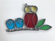 画像1: ステンドグラス ふくろう フクロウ OWL 親子 サンキャッチャー 壁掛け飾り オールド ヴィンテージ USA (1)