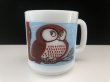 画像1: グラスベイク ふくろう フクロウ owl マグ Glasbake USA ヴィンテージ (1)