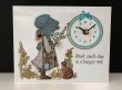 画像1: ヴィンテージ ホリーホビー Holly Hobbie 壁掛け時計 ウォールクロック 時計 vintage USA 1970s (1)