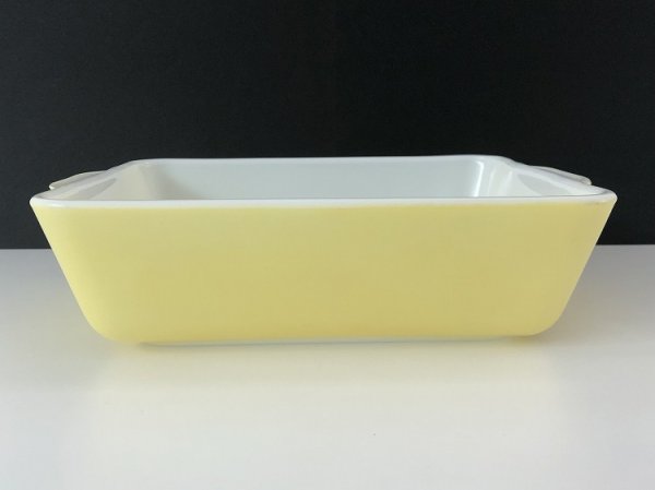 画像1: オールドパイレックス Ｌサイズ イエロー リフリッジレーター レフリッジレーター OLD PYREX USA ヴィンテージ (1)